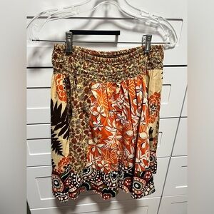 Handmade Floral Patterned Skirt with Elastic Waist different fabric